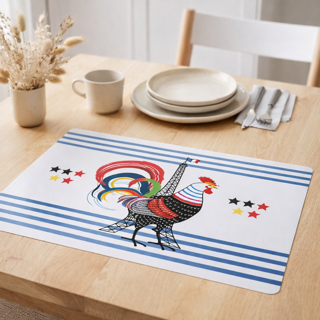 Set de table French Cocorico Assortis 30 x 45 en situation
