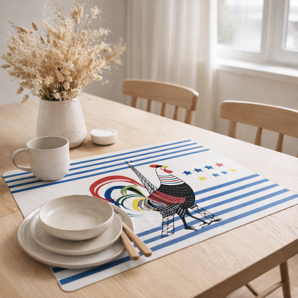 Set de table French Cocorico Assortis 30 x 45 en situation