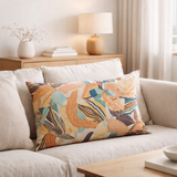 Coussin imprimé Dori Papaye 40 x 65 en situation