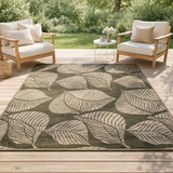 Tapis recyclé Flora outdoor Eucalyptus 200 x 290 en situation