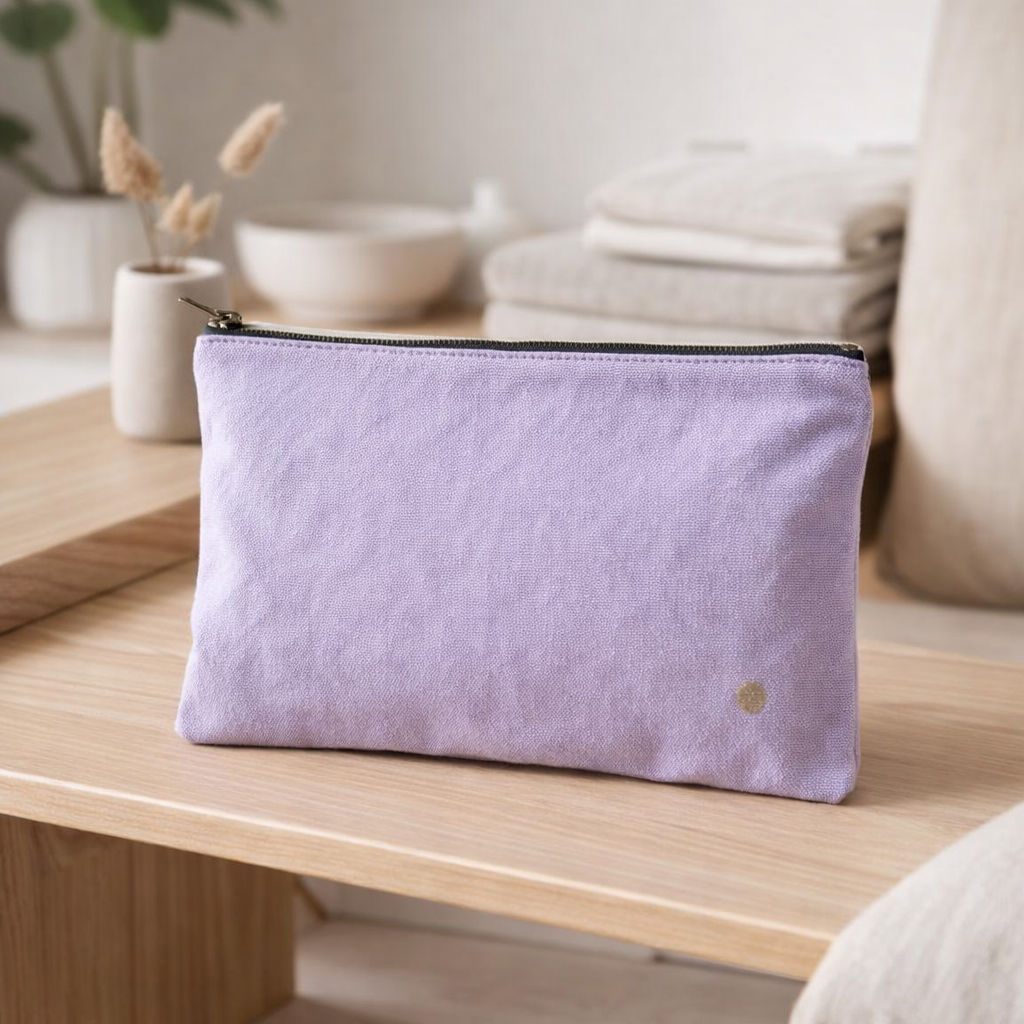 Pochette Tricolo Lilas ananas L 19 x 28 x 1 en situation