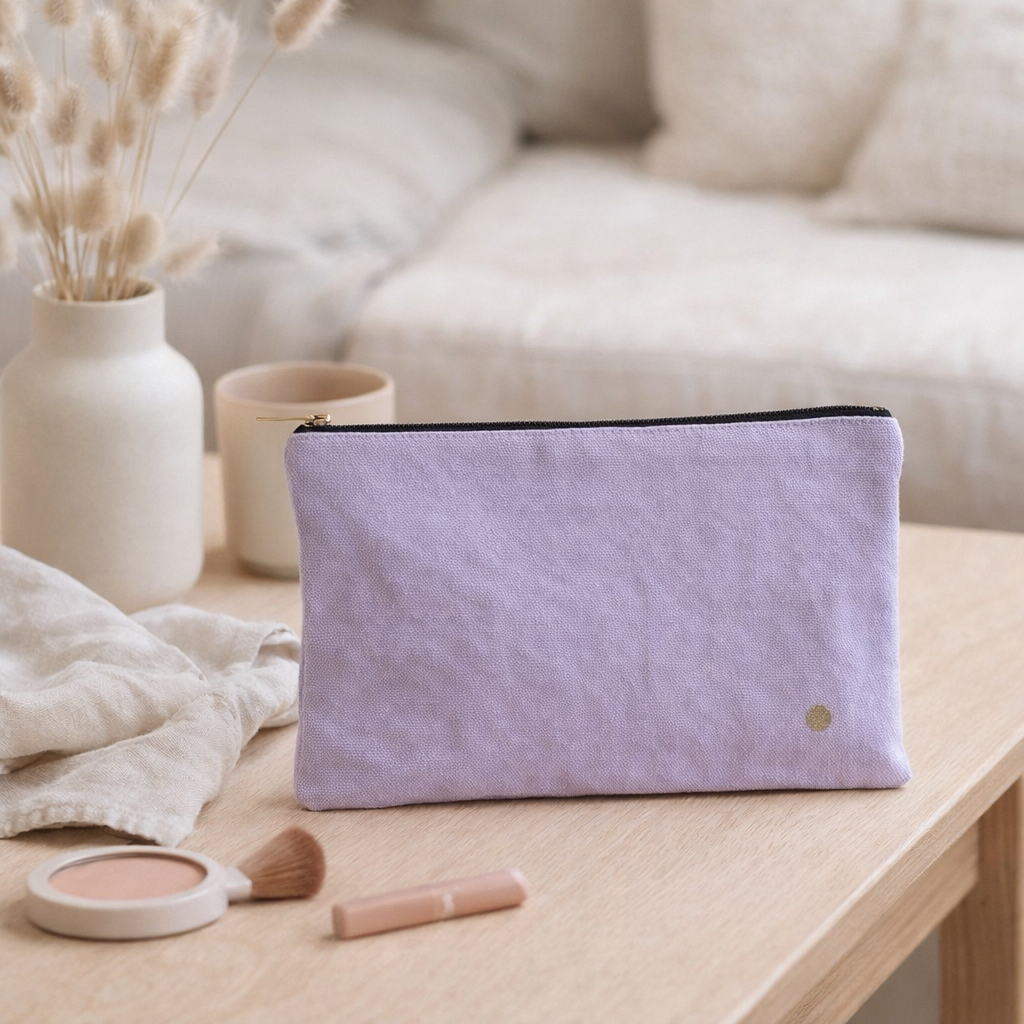 Pochette Tricolo Lilas ananas L 19 x 28 x 1 en situation