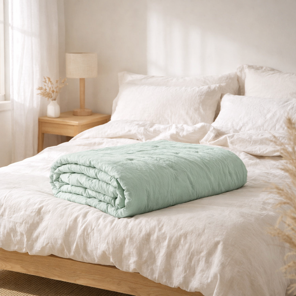 Jeté de lit Tika Opaline 240 x 260 en situation