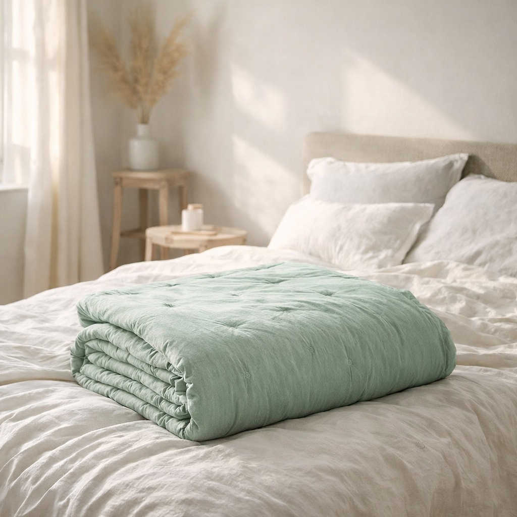 Jeté de lit Tika Opaline 240 x 260 en situation