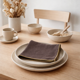 Serviette de table recyclée Grace Café 40 x 40 en situation