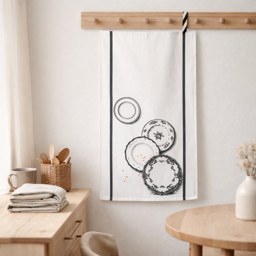 Torchon Arlette Blanc 50 x 70 en situation