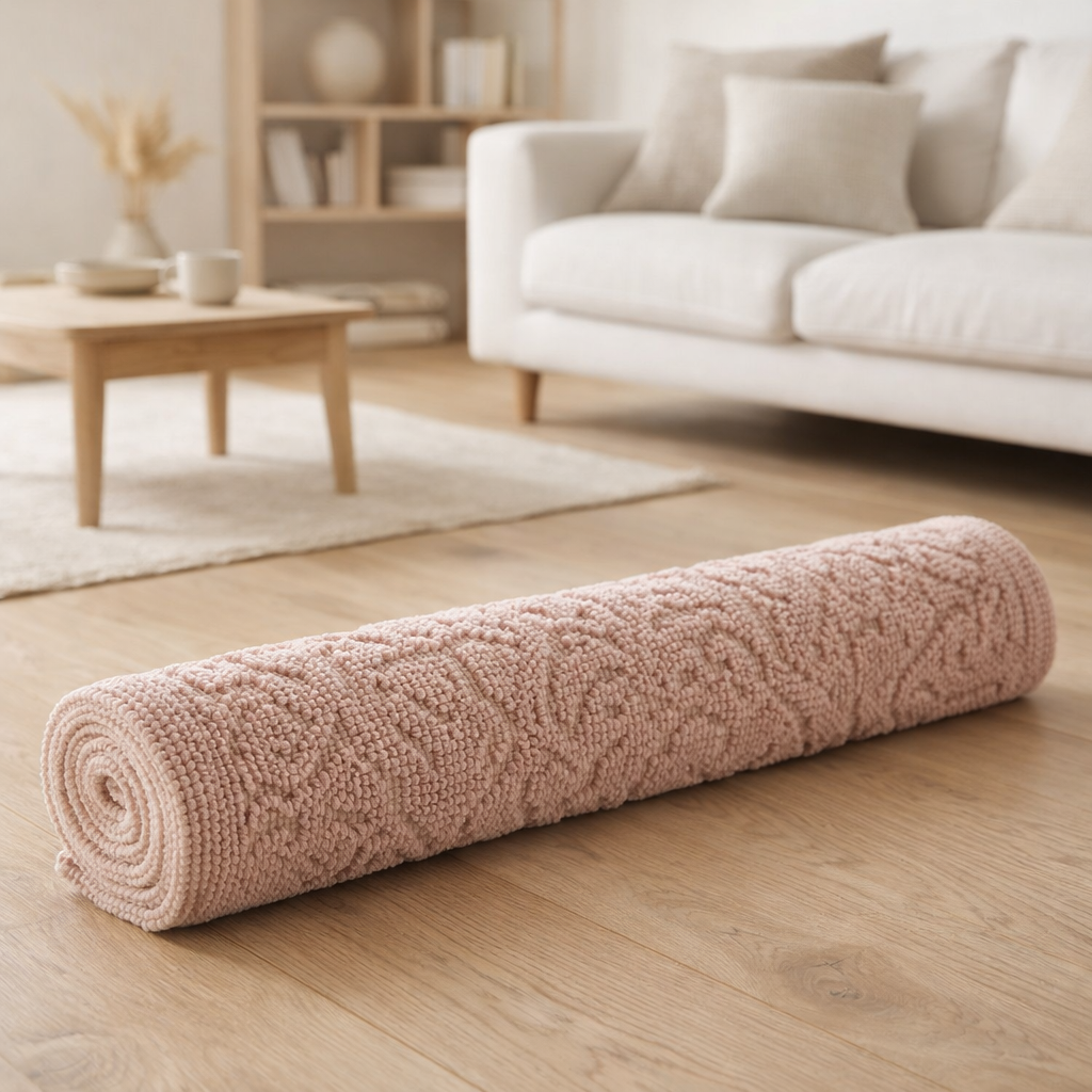 Tapis de bain Gilda Aubepine 54 x 64 en situation