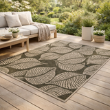 Tapis recyclé Flora outdoor Eucalyptus 160 x 230 en situation