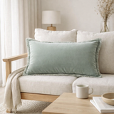 Coussin uni Fara Titane 40 x 65 en situation