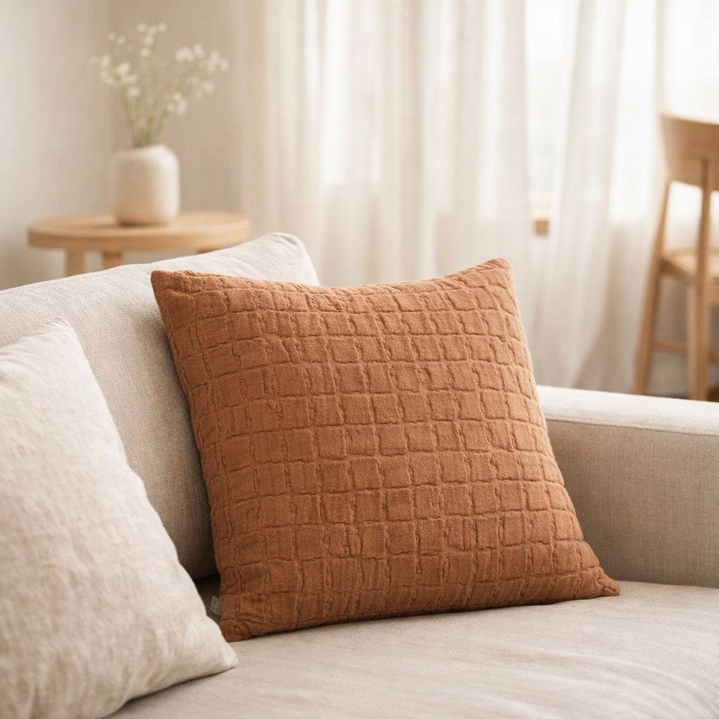 Coussin Swami Moka 45 x 45 en situation