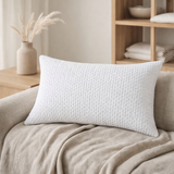 Coussin recyclé Maia Blanc 30 x 50 en situation