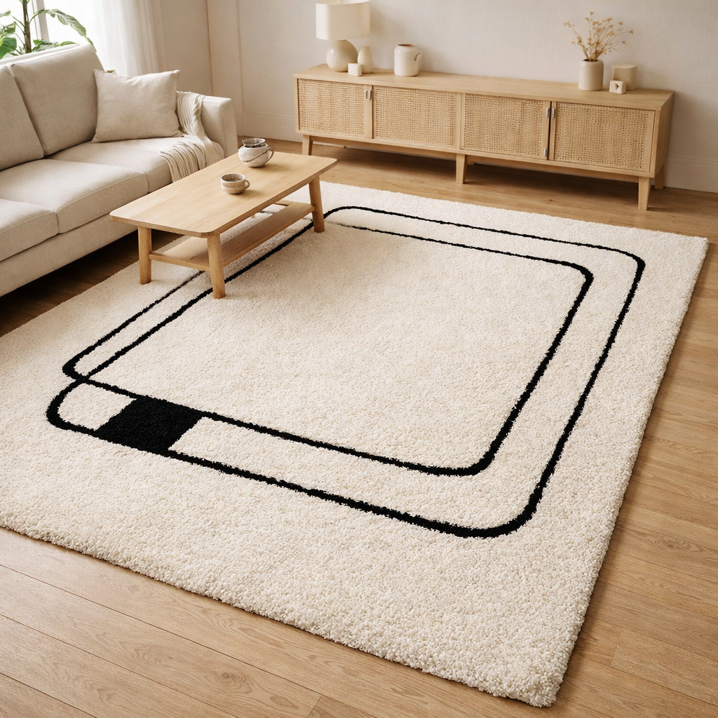 Tapis Azara Neige 200 x 290 x 3 cm en situation