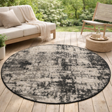 Tapis Catania 2 outdoor Noir Diamčtre 200 en situation