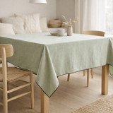 Nappe recyclée Grace Céladon 140 x 140 en situation