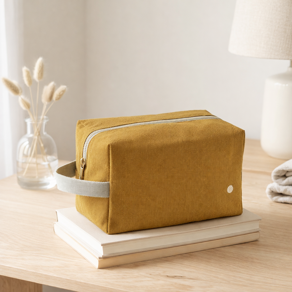 Trousse cube iona noix 22 x 14 x 10,5 en situation