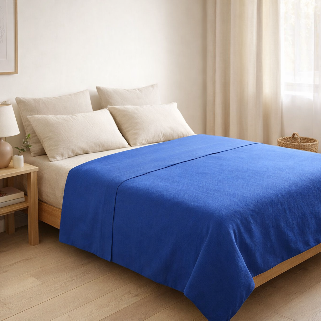 Drap plat Céleste So blue 260 x 310 en situation