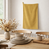 Torchon nid d'abeilles uni Mumba Bergamote 50 x 70 en situation