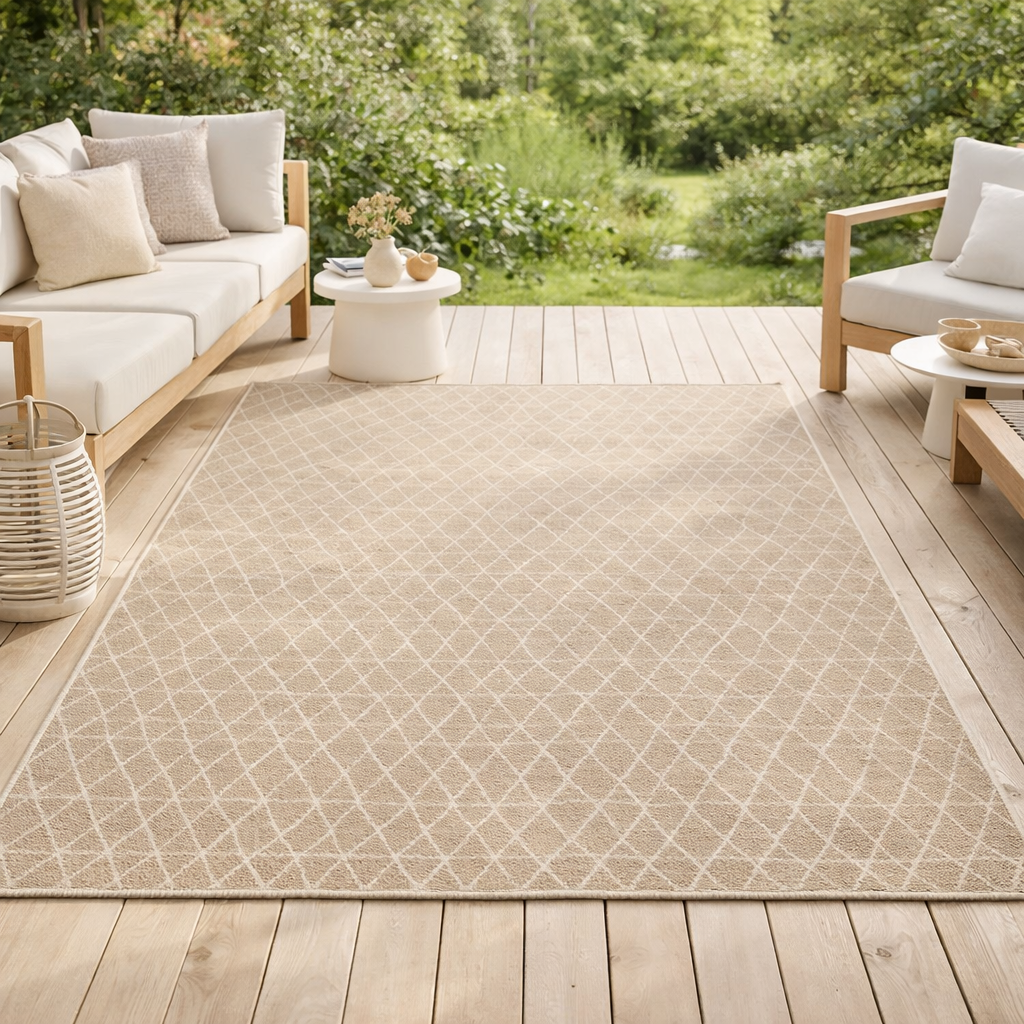 Tapis Adam 2 outdoor Lin 160 x 230 en situation