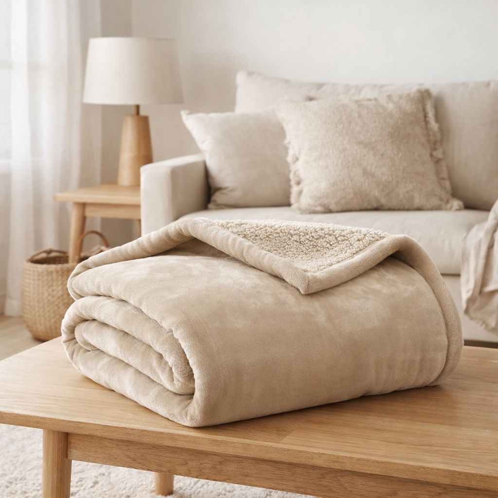 Plaid Michka Lin 130 x 160 en situation