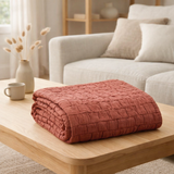 Plaid Swami Sienne 130 x 200 en situation