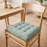 Galette de chaise Grace recyclée Aqua 40 x 40 x 3 cm en situation