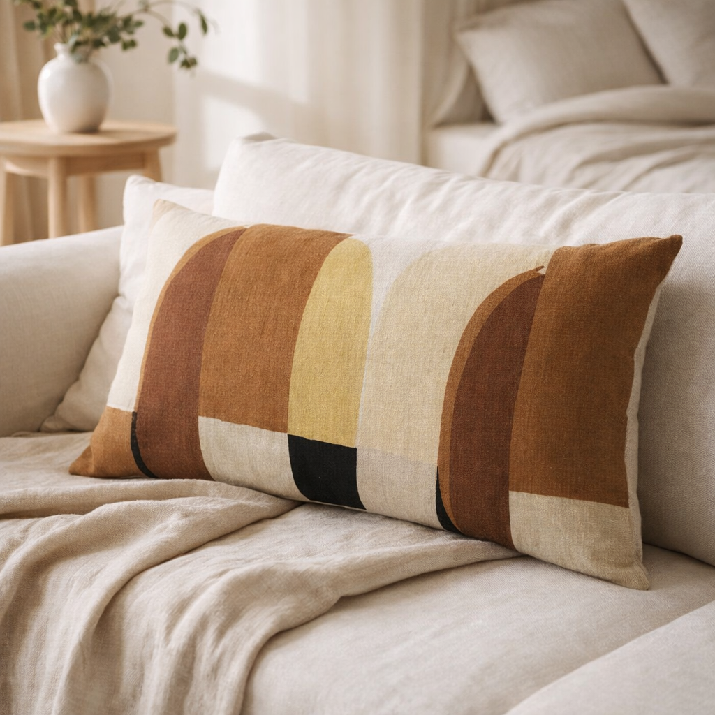 Coussin Zeff Kali Naturel 40 x 65 en situation