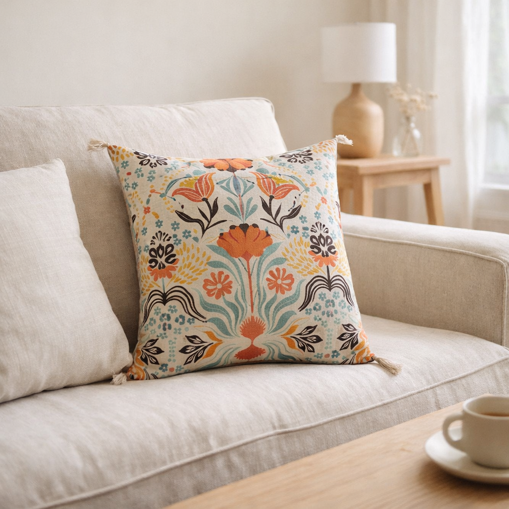 Coussin imprimé Youri Multico 45 x 45 en situation