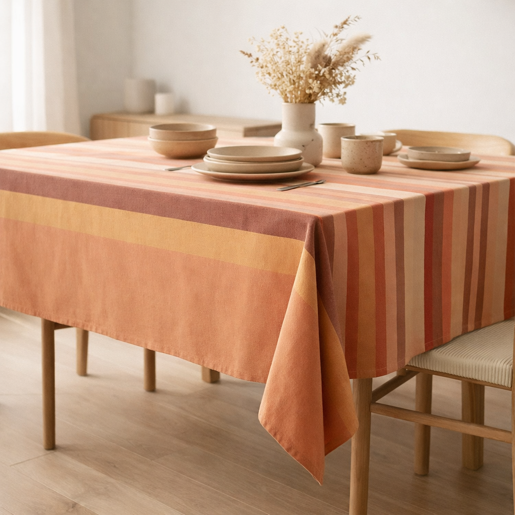 Nappe recyclée Yuna Terracotta 170 x 250 en situation