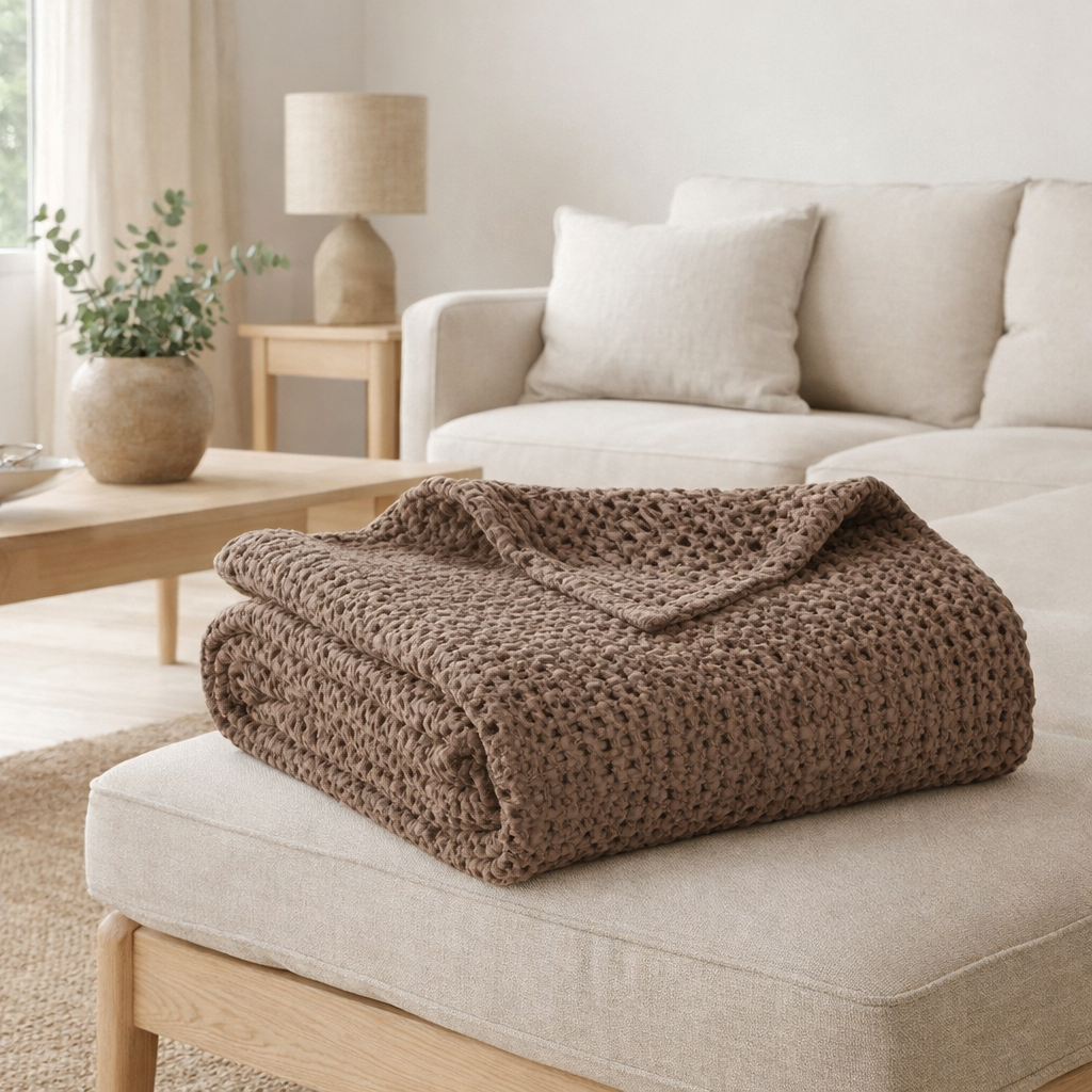 Plaid Tana Café 140 x 200 en situation