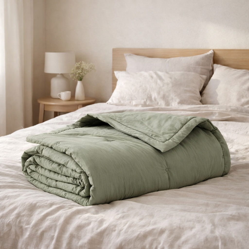 Jeté de lit Tika Thym 240 x 260 en situation