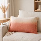 Coussin Zeff Shade Pêche 30 x 50 en situation
