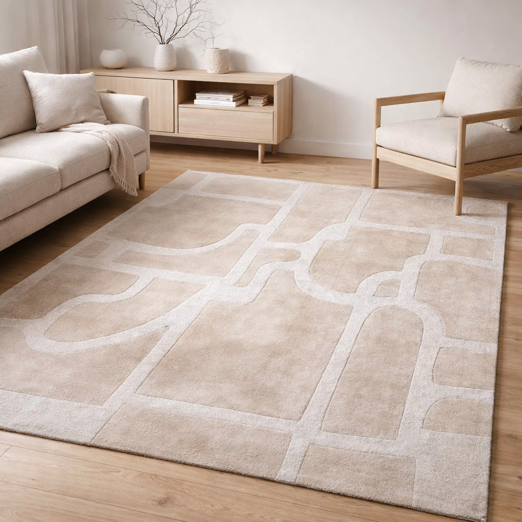 Tapis recyclé Marla Naturel 200 x 290 en situation