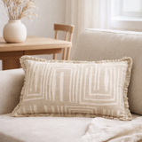 Coussin imprimé Tina Naturel 30 x 50 en situation