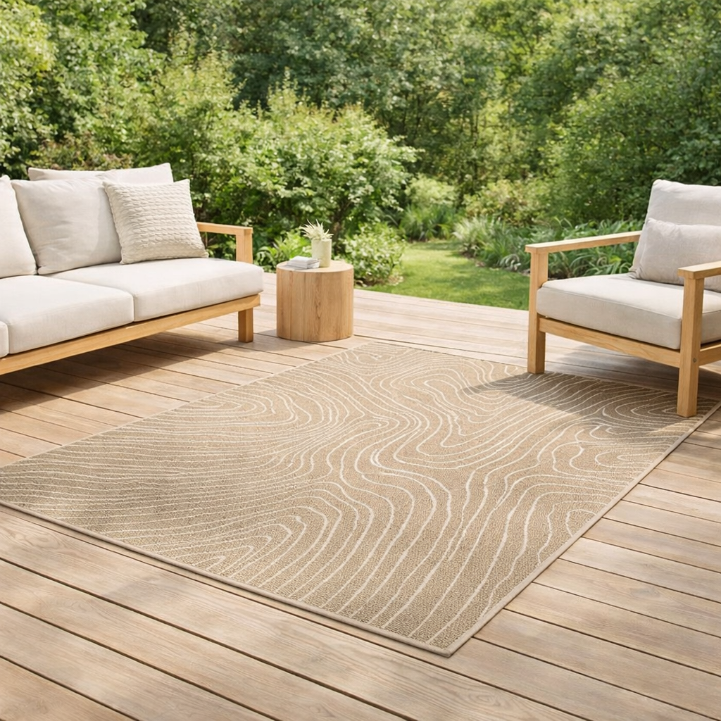 Tapis Alberta 2 outdoor Lin 160 x 230 en situation