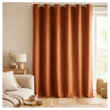 Rideau uni Elise Rouille 140 x 280 en situation
