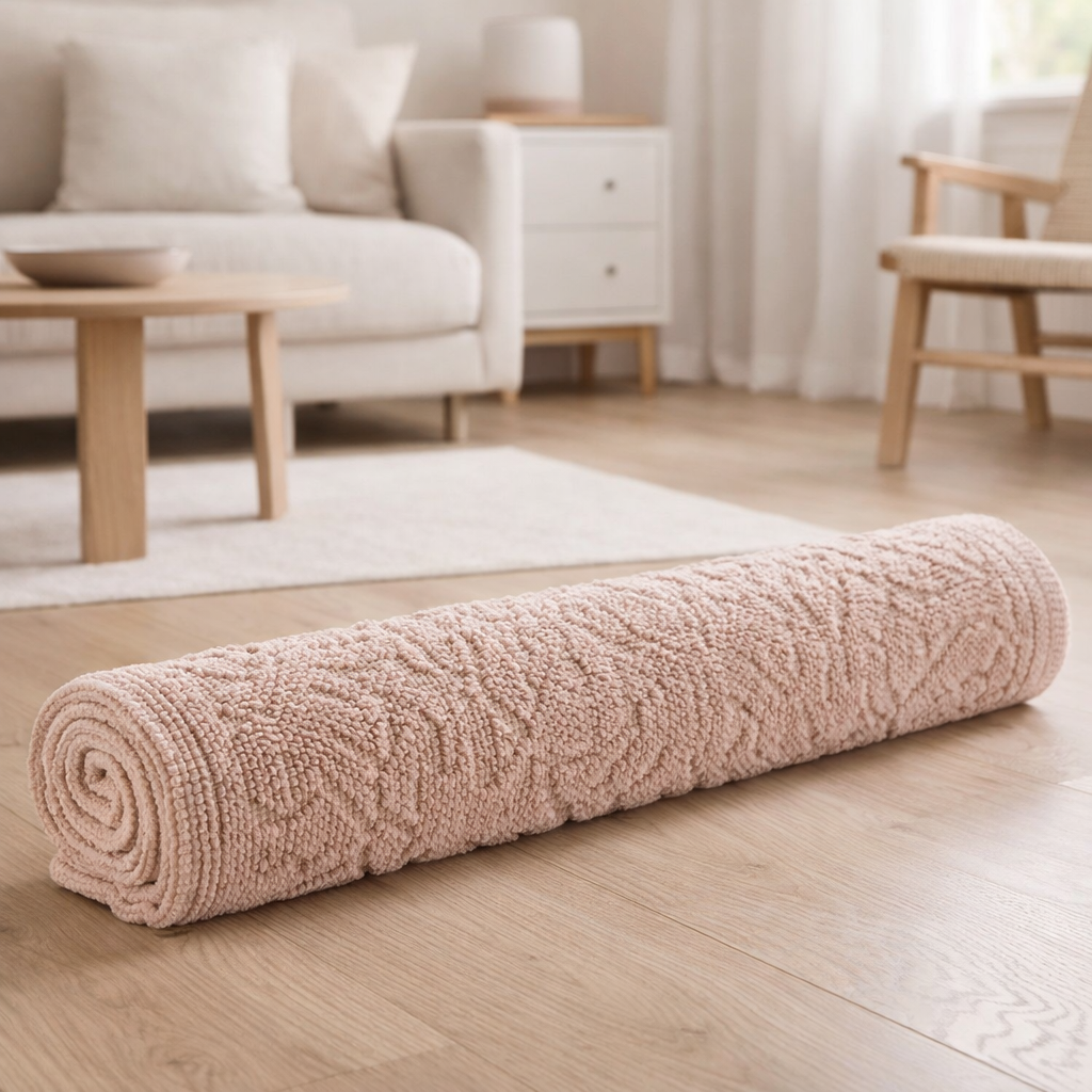 Tapis de bain Gilda Aubepine 54 x 110 en situation
