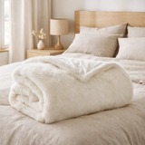 Maxi plaid recyclé Nolan Neige 180 x 220 en situation