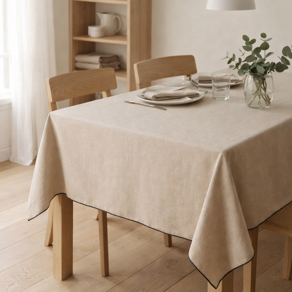 Nappe recyclée Grace Camel 170 x 300 en situation