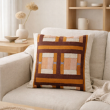 Coussin imprimé Taho Cuivre 45 x 45 en situation