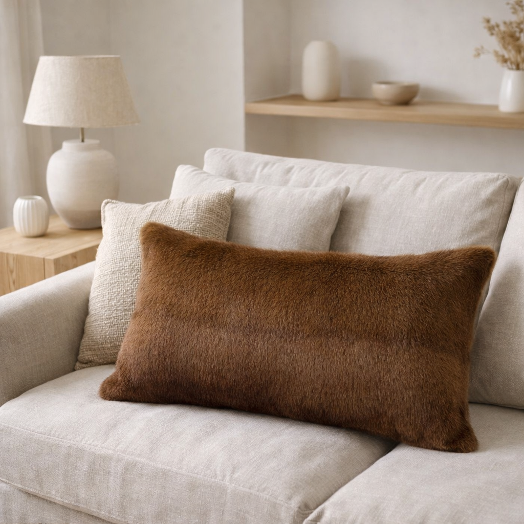 Coussin Liwen Café 40 x 65 en situation