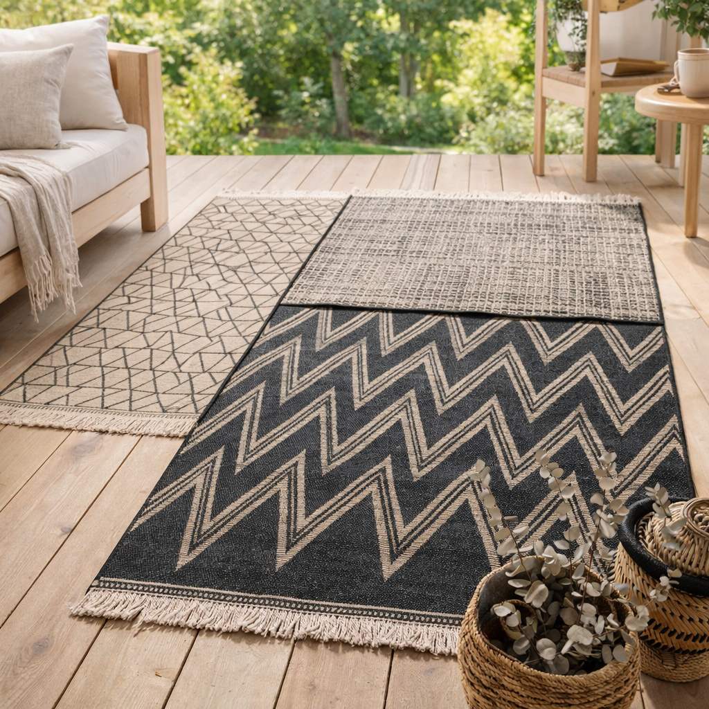 Tapis Sadar 2 outdoor Naturel 200 x 290 en situation