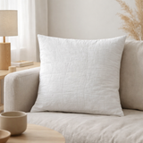 Coussin recyclé Titou Blanc 45 x 45 en situation