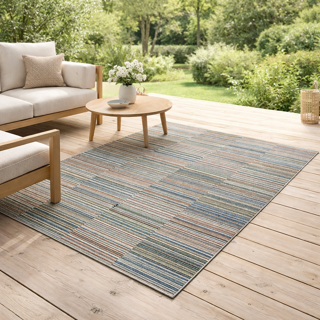 Tapis Bianca outdoor Lagon 120 x 170 en situation