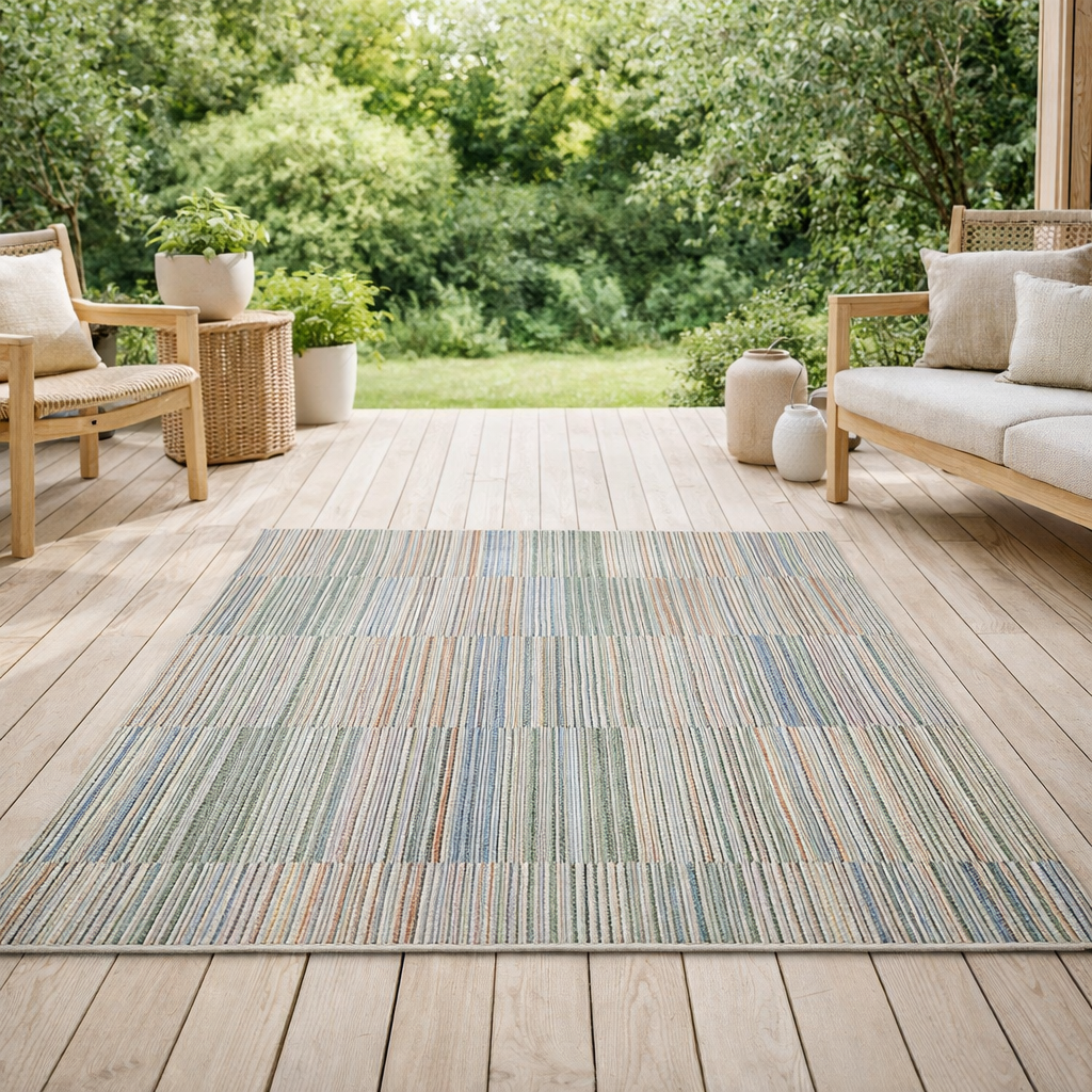 Tapis Bianca outdoor Lagon 120 x 170 en situation