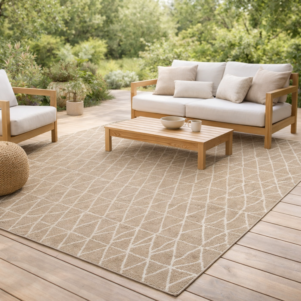 Tapis Adam 2 outdoor Lin 200 x 290 en situation