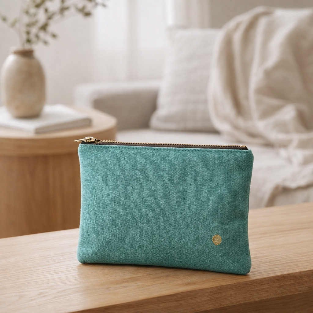 Pochette Tricolo Détox bluetiful M 14 x 19 x 1 en situation