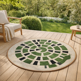 Tapis Yoka outdoor Naturel Diamètre 160 cm en situation
