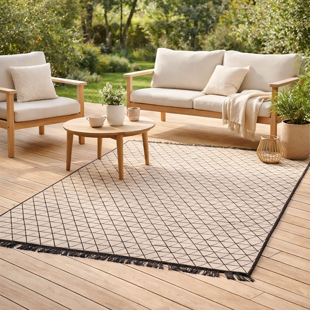 Tapis Sadar 2 outdoor Naturel 160 x 230 en situation