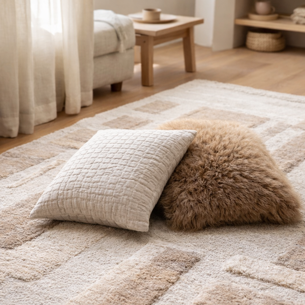 Coussin Swami Muscade 45 x 45 en situation