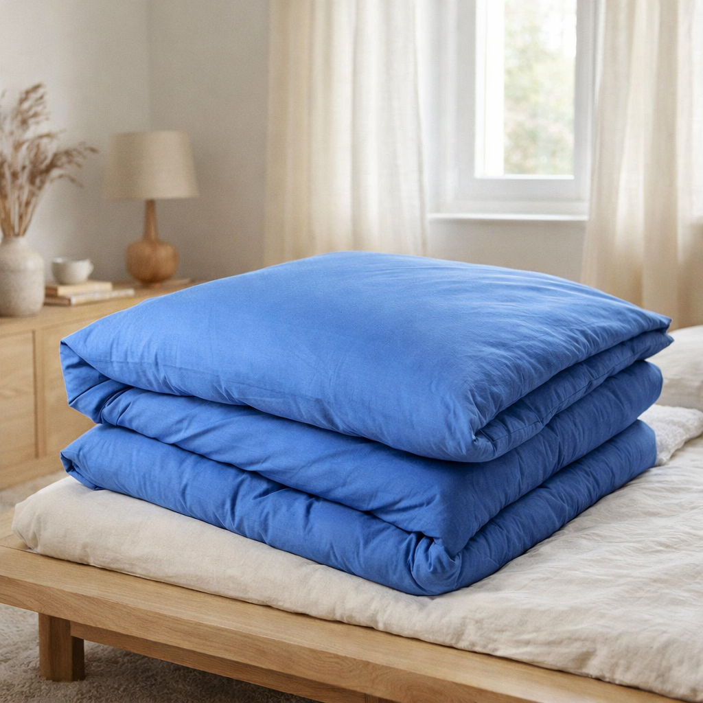 Housse de couette Céleste So blue 220 x 240 en situation